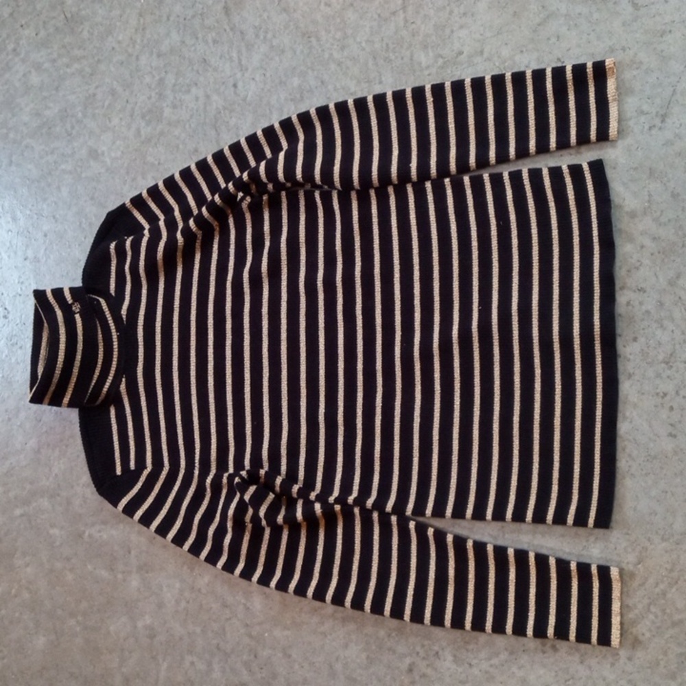 Lauren Ralph Lauren Turtle Neck Shiny Gold Metallic womens Sweater XL